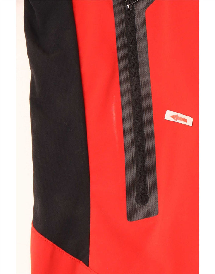 Jack Wolfskin Regnjakke med hætte til mænd UK 36/38 Medium Red Colourblock