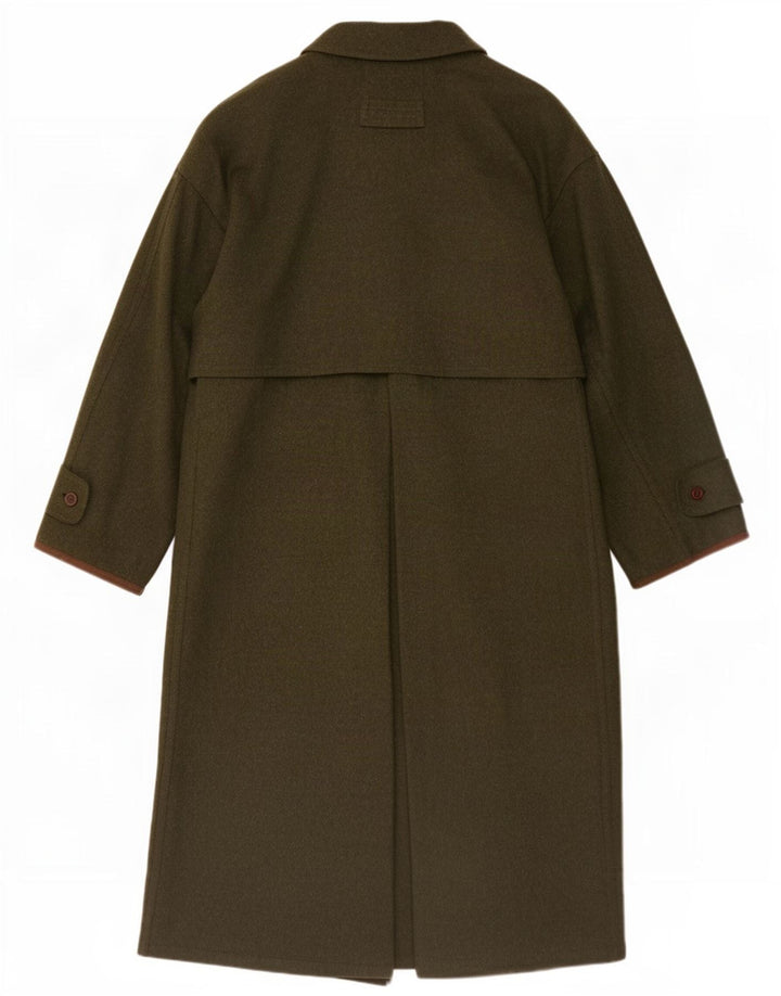 Amadeus Herre Overfrakke UK 38 Medium Khaki Virgin Wool