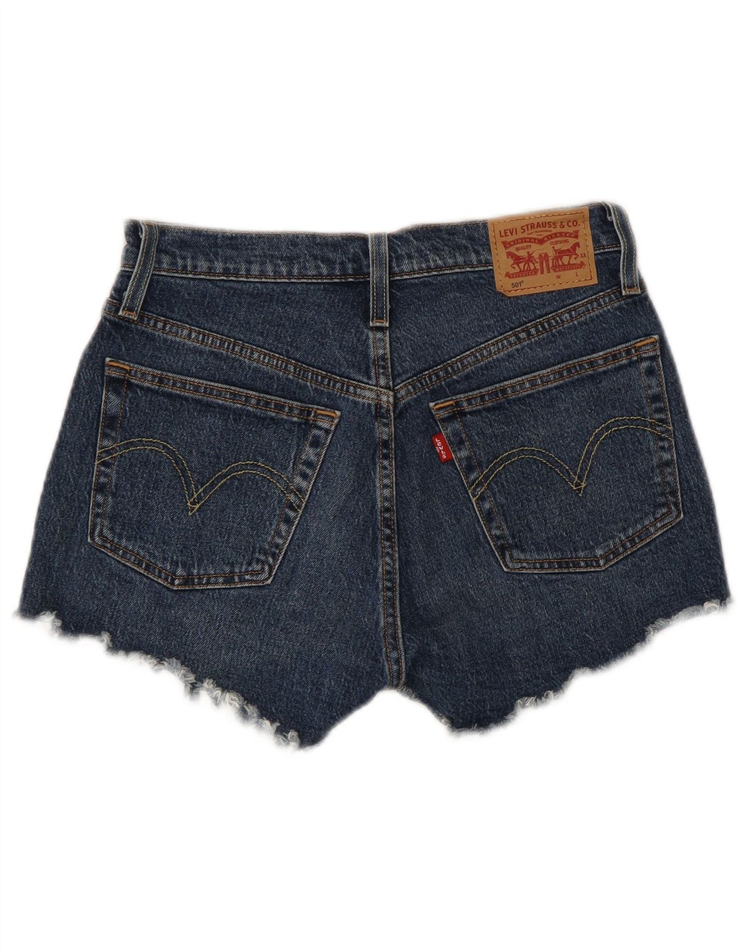 LEVI'S Womens 501 Distressed denimshorts W26 Små blå bomuld
