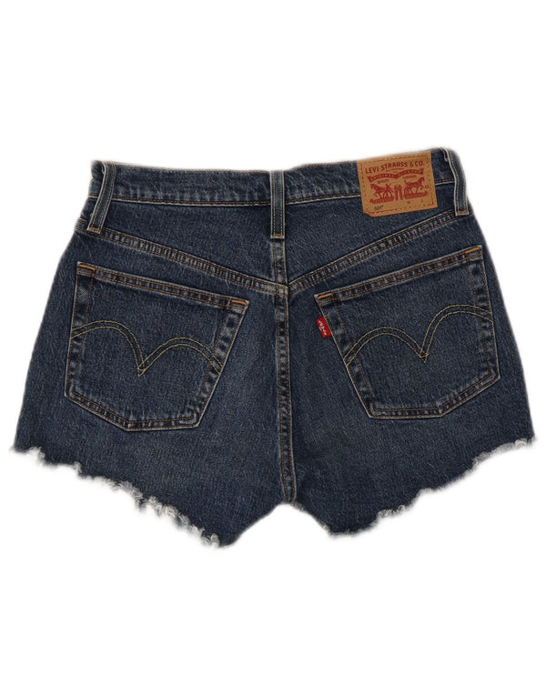 LEVI'S Womens 501 Distressed denimshorts W26 Små blå bomuld