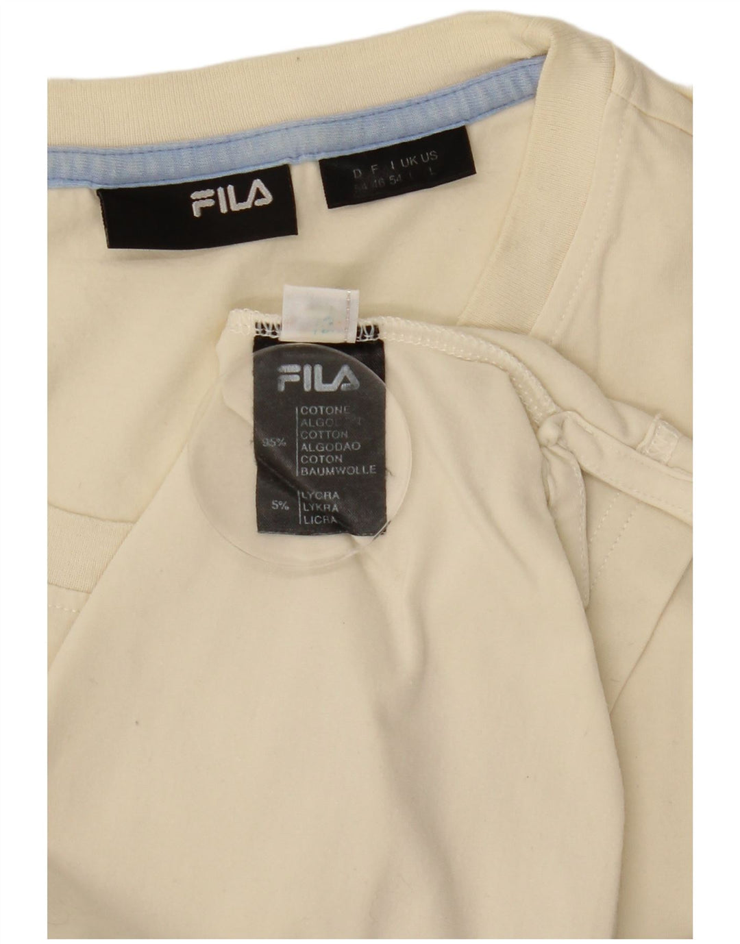 Fila Herre Grafisk T-Shirt Top Stor Hvid Bomuld