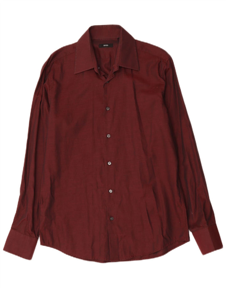 Hugo Boss Herreskjorte str. 39 15 1/2 Medium Bourgogne Bomuld