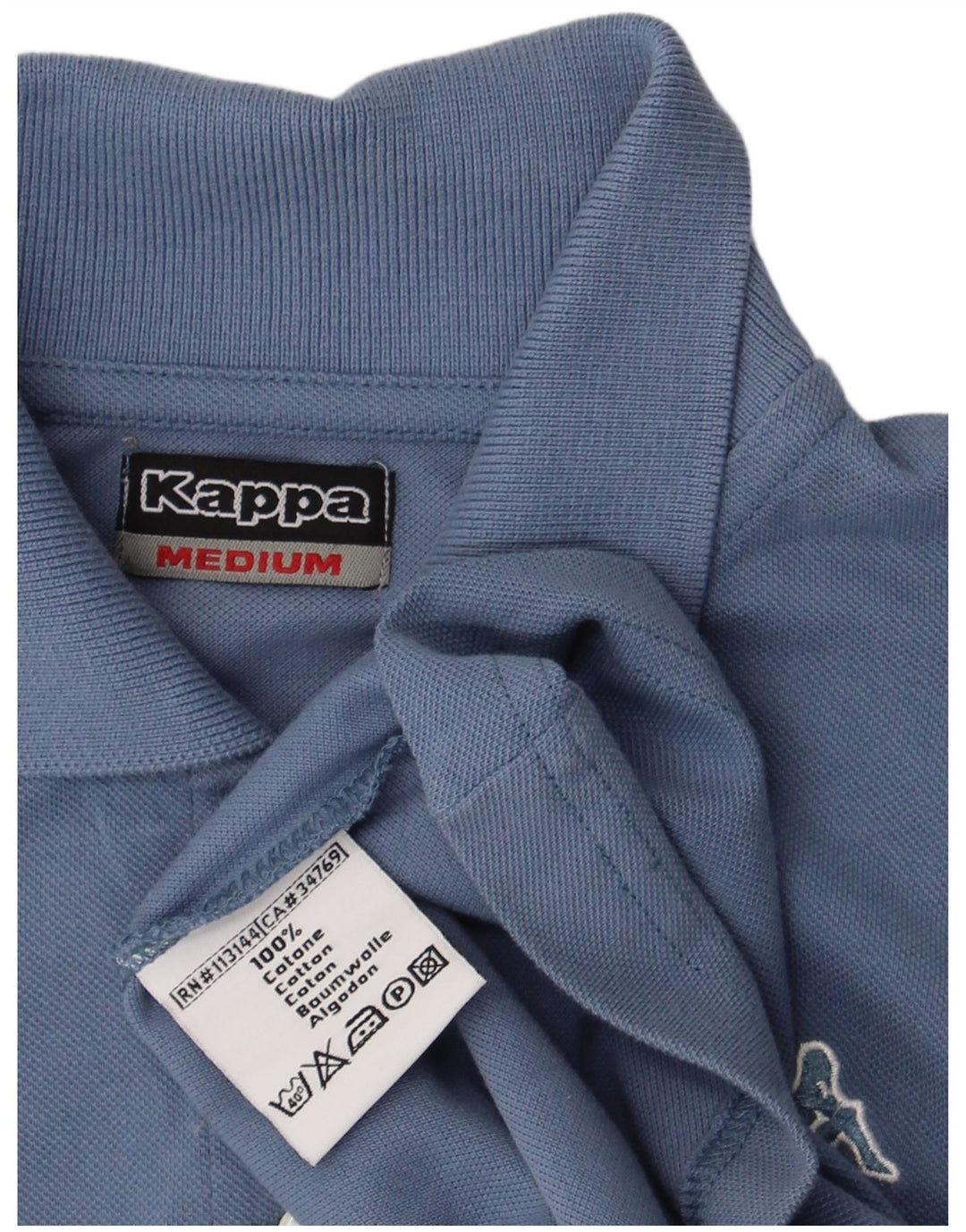 Kappa langærmet polotrøje til kvinder UK 12 Medium Blue Bomuld