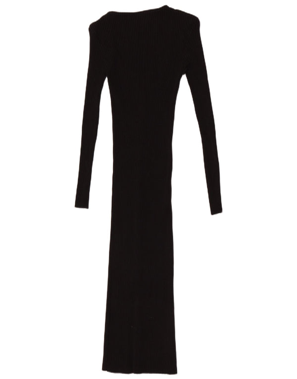 Zara Womens Long Sleeve Jumper Dress UK 10 Small Black