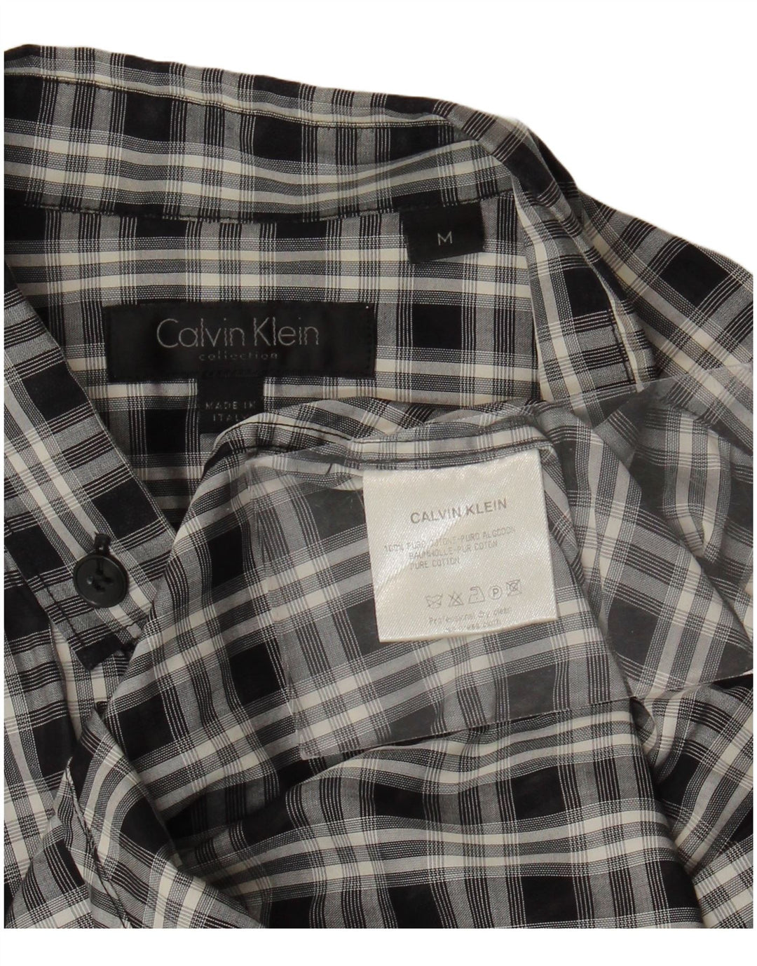 Calvin Klein herreskjorte medium sort ternet bomuld
