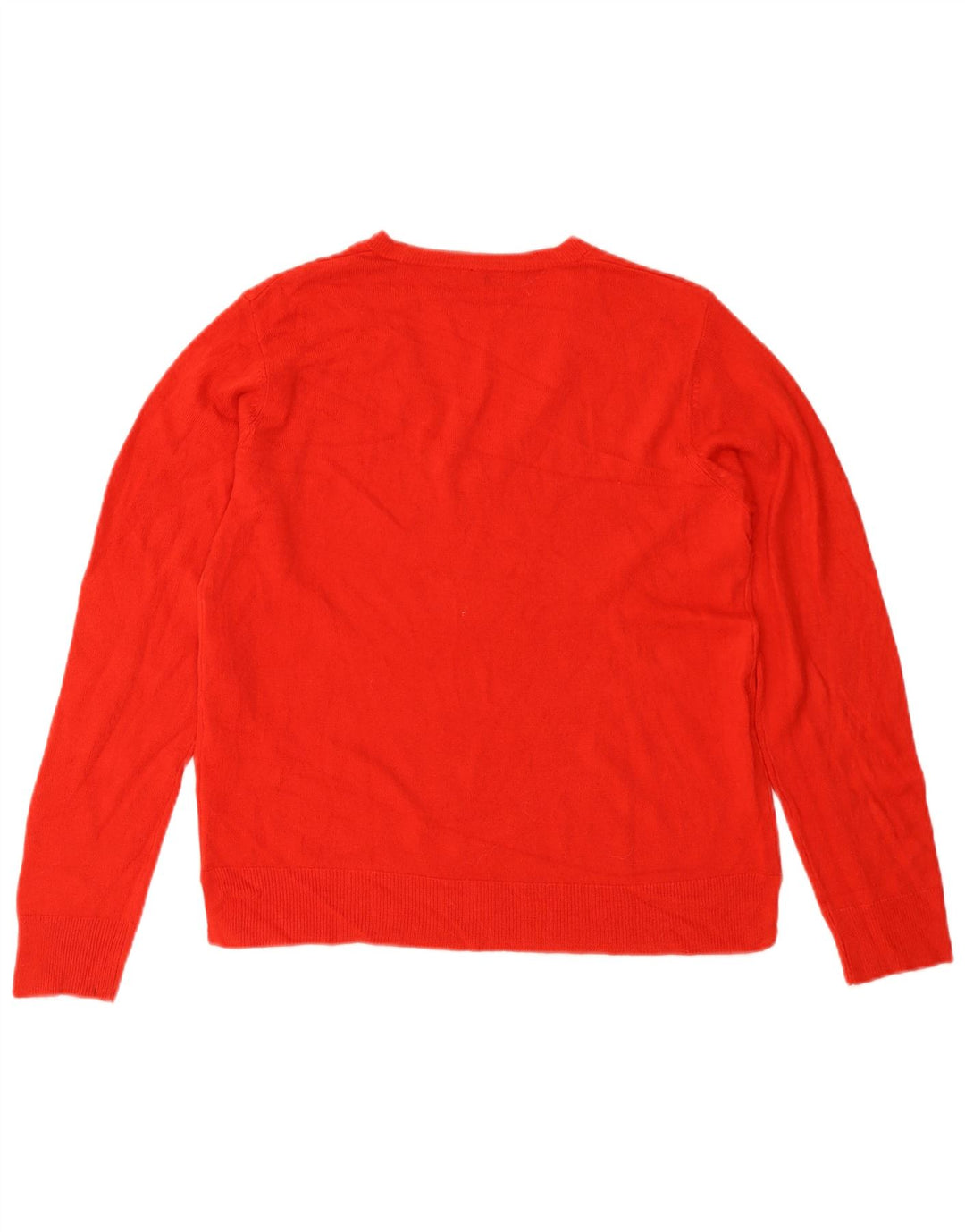 MARKS & SPENCER Dame V-hals sweater UK 14 Stor rød akryl