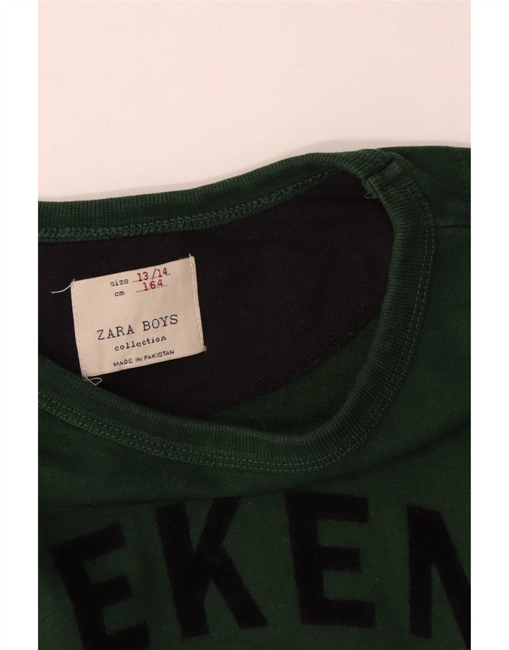 Zara Boys Weekend Graphic Sweatshirt Jumper 13-14 år Grøn