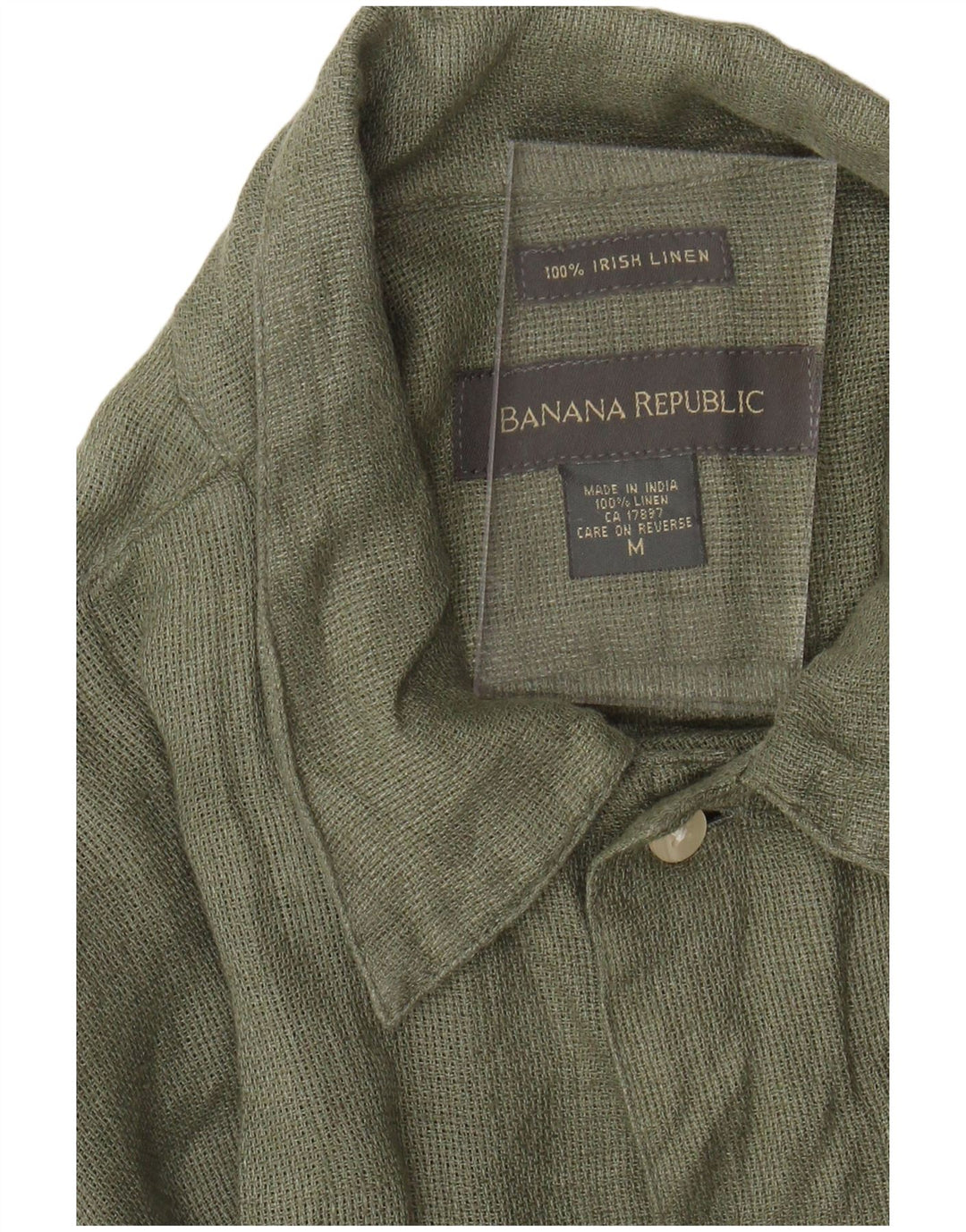 BANANREPUBLIK Herre Loose Fit kortærmet skjorte Medium Khaki Linen