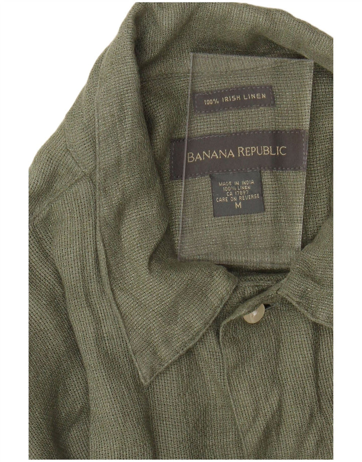 BANANREPUBLIK Herre Loose Fit kortærmet skjorte Medium Khaki Linen
