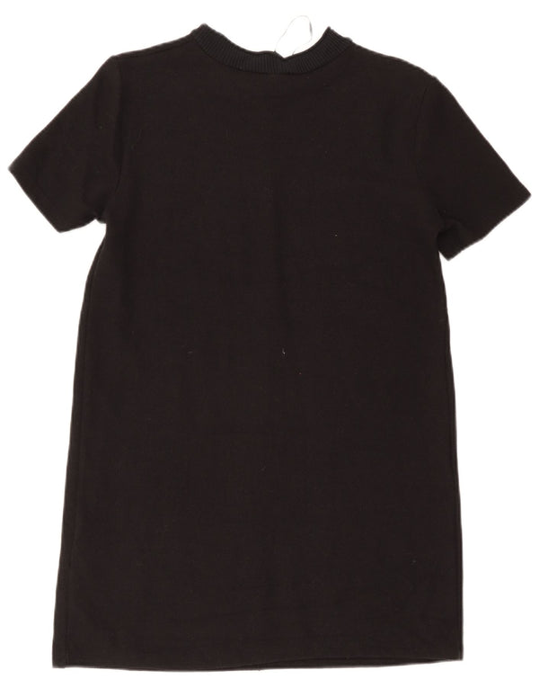 Zara Womens Shift Dress UK 12 Medium Black Bomuld