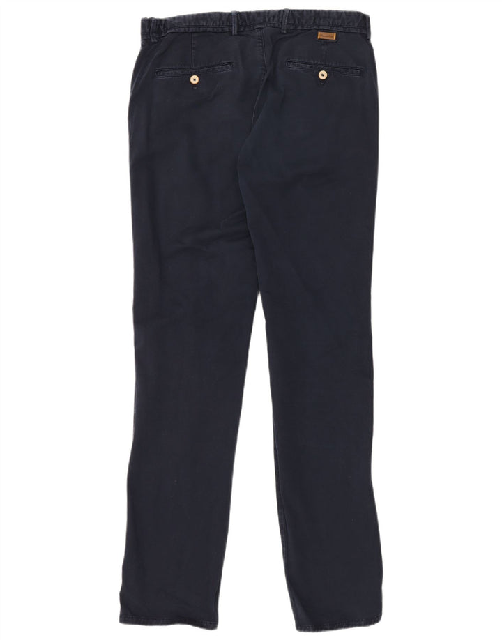 MASSIMO DUTTI Herre Slim Fit Chinobukser EU 42 Large W32 L34 Marineblå