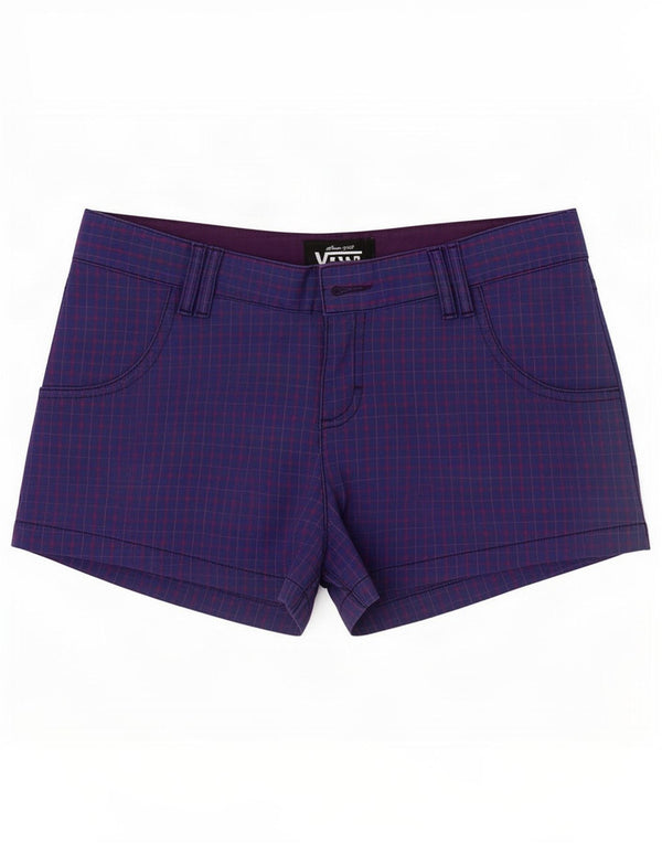Vans Womens Casual Shorts US 5 Small W30 Navy Blue Check Cotton
