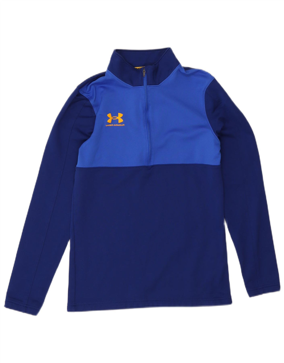 Under Armour Herre lynlås-hals top langærmet lille marineblå farveblok