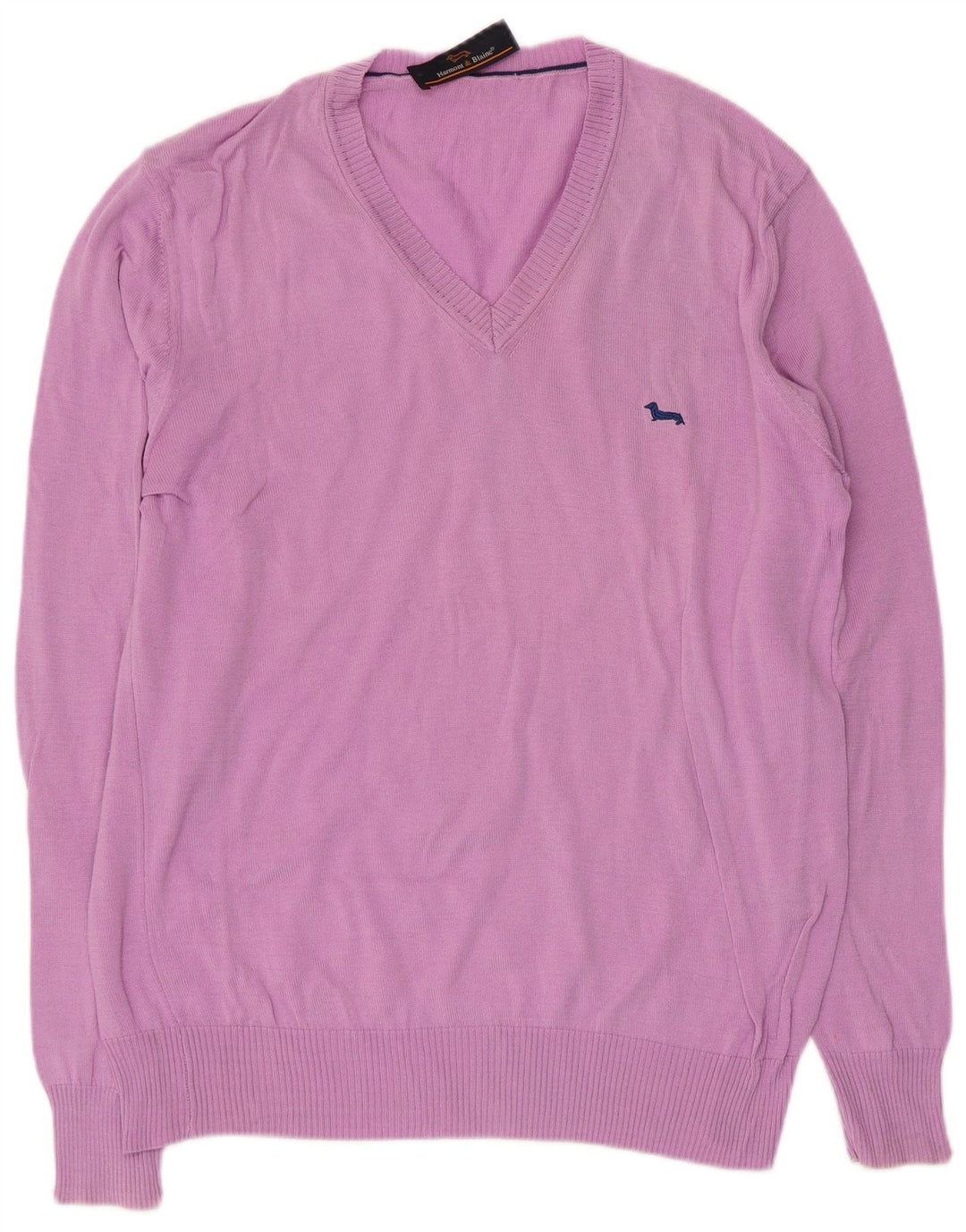 HARMONT & BLAINE Herre V-hals sweater lille lilla bomuld