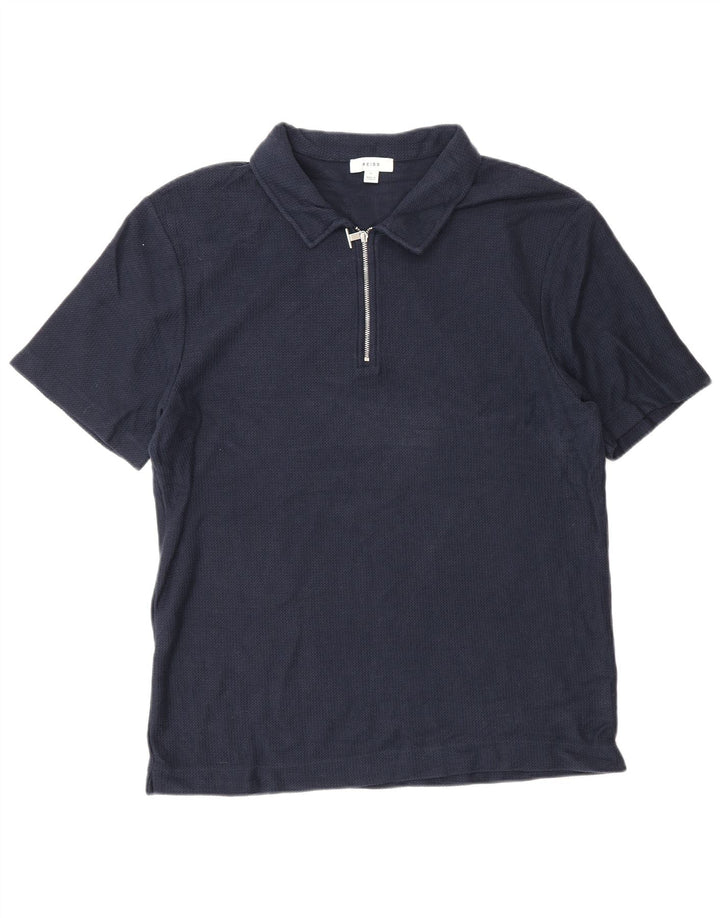 Reiss herre poloshirt XL marineblå bomuld