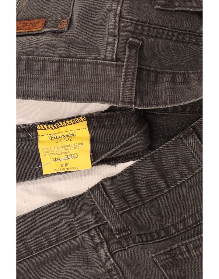 Wrangler Herre Ohio Straight Jeans W34 L32 Grå Bomuld