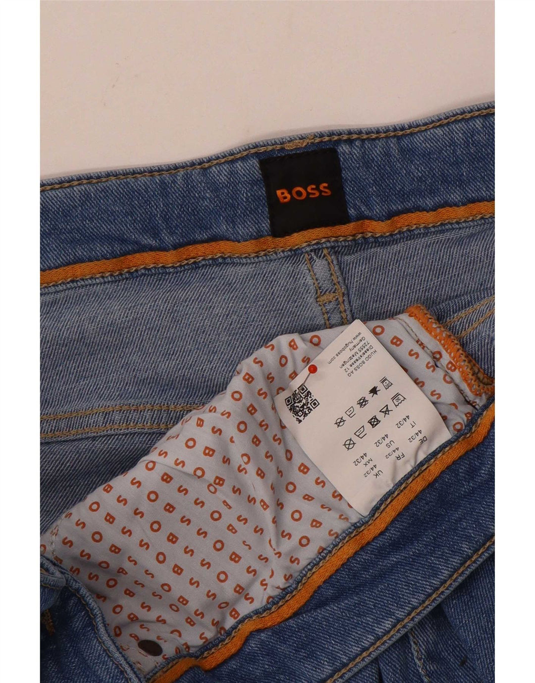 Hugo Boss Straight Jeans til mænd W44 L32 blå bomuld