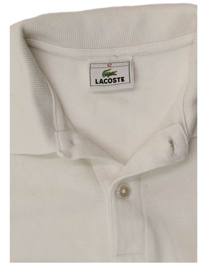 Lacoste drenge poloskjorte 11-12 år hvid bomuld