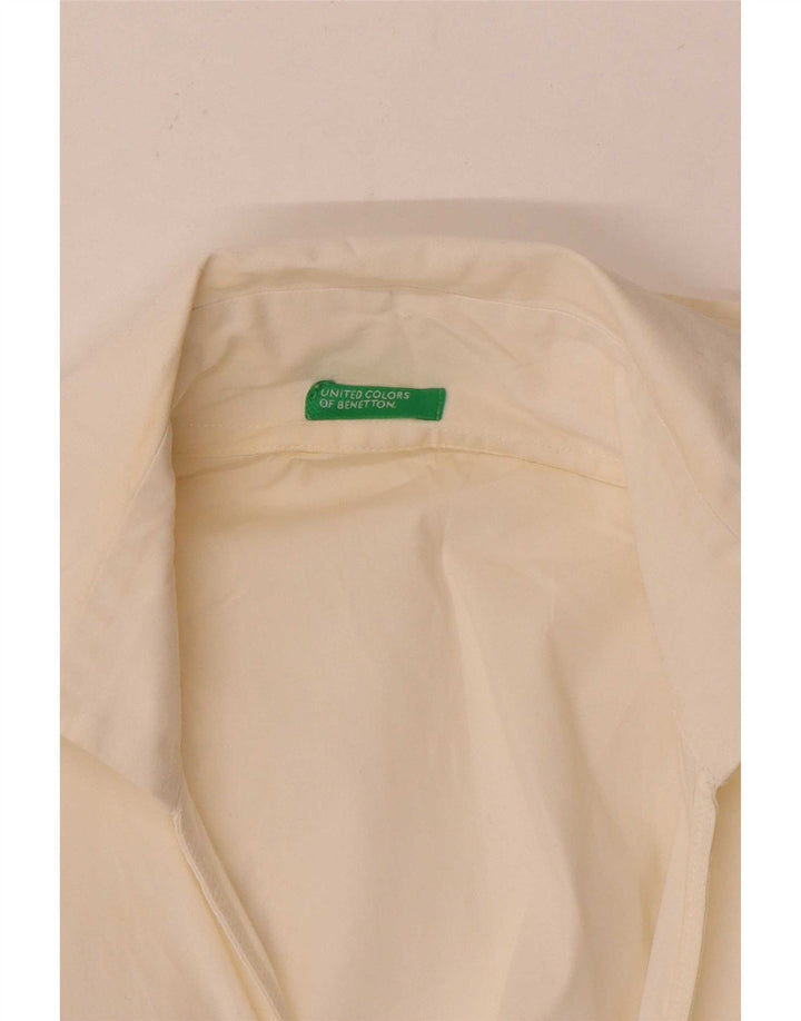 Benetton Womens Wrap Shirt Bluse UK 12 Medium White