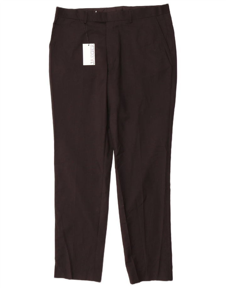 Jaeger Herre Slim Casual Bukser W38 L33 Sort Uld