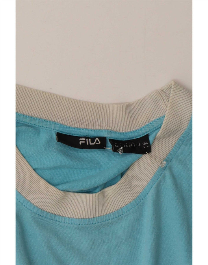 Fila Herre T-Shirt Top Stor Blå Colourblock