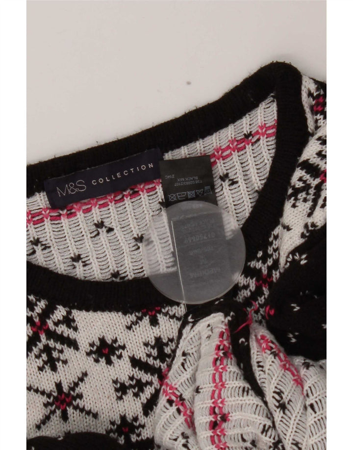 Marks & Spencer Dame sweater med rund hals DK 14 Medium Sort Jul