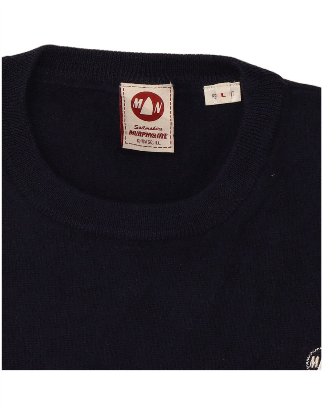 MURPHY & NYE Womens Crew Neck Jumper Sweater UK 14 Large Navy Blue
