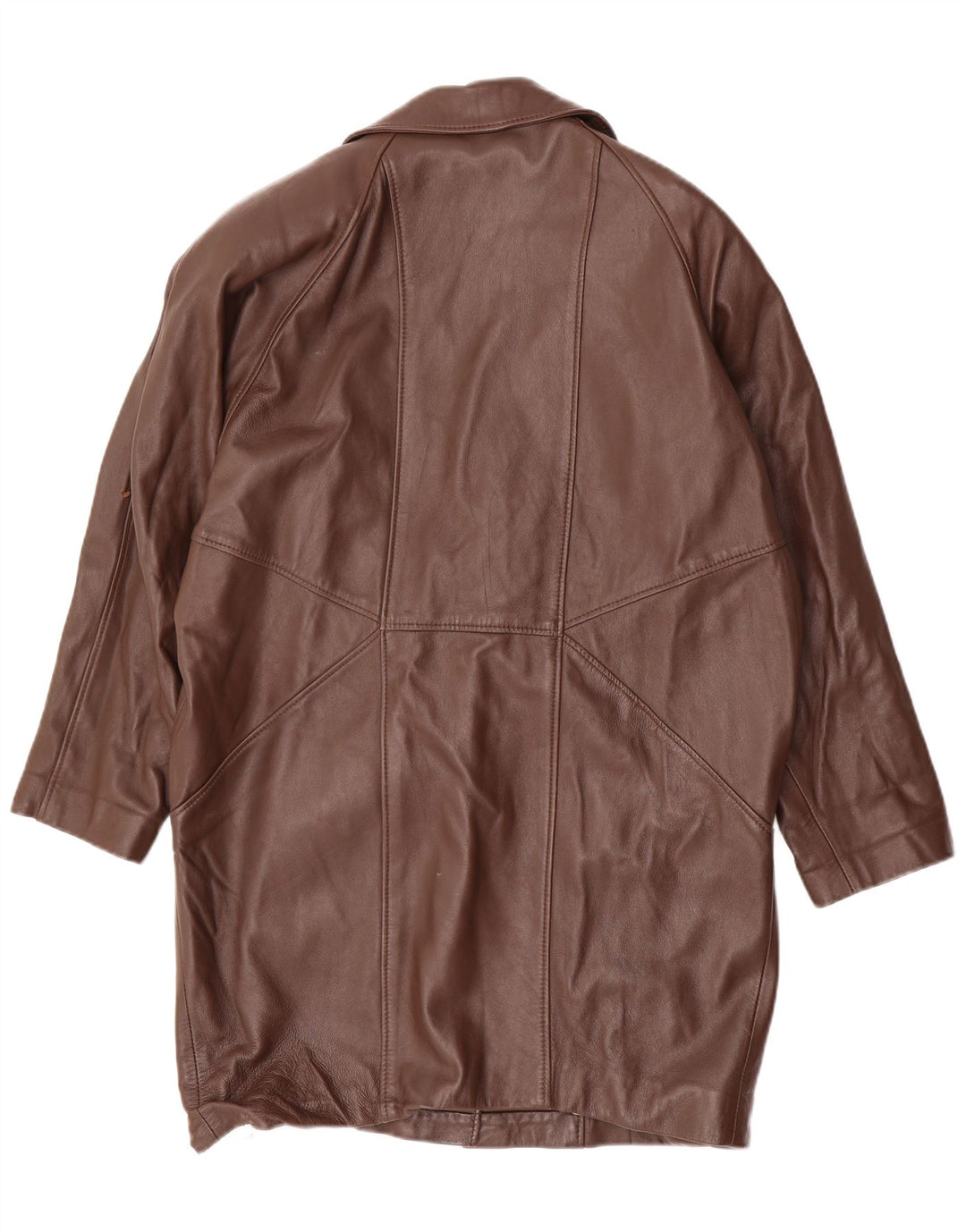 Vintage oversized læderfrakke til kvinder EU 36 lille brunt læder
