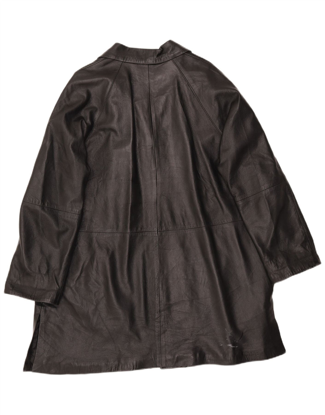 Vintage oversize læderfrakke til kvinder IT 46 Stor sort læder