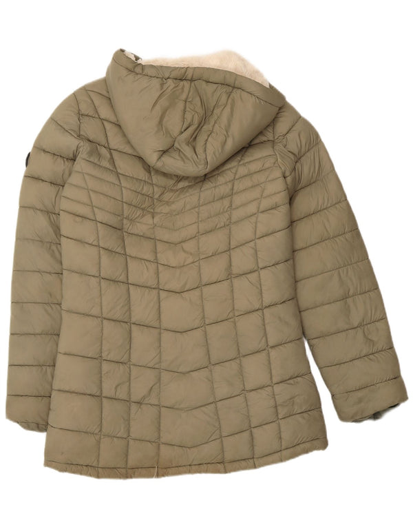 Dkny Girls Sherpa Polstret Jakke 14-15 År Stor Khaki Nylon