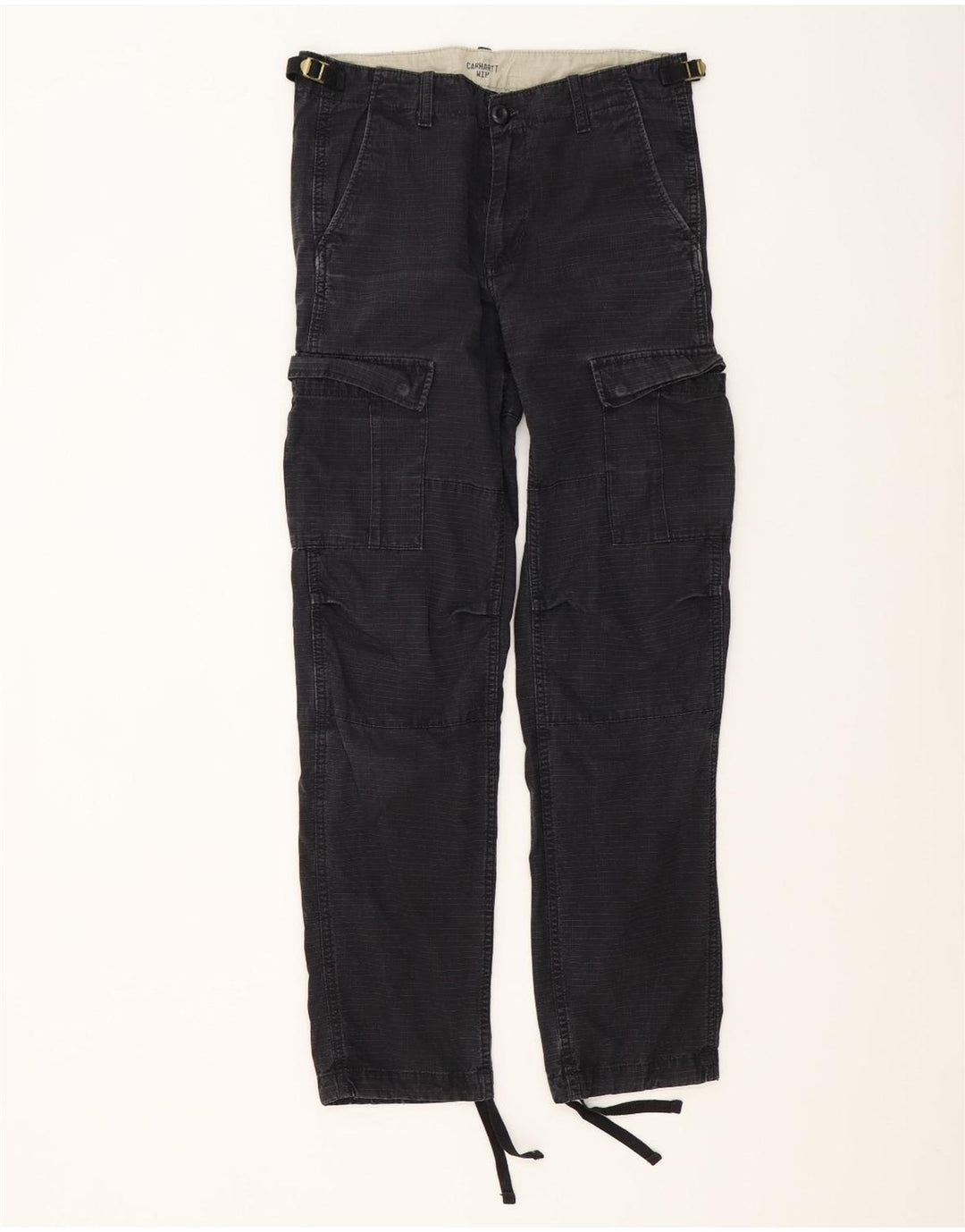 Carhartt Herre Straight Cargo Bukser W29 L32 Sort Gingham Bomuld