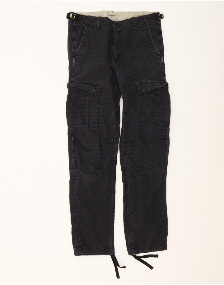 Carhartt Herre Straight Cargo Bukser W29 L32 Sort Gingham Bomuld