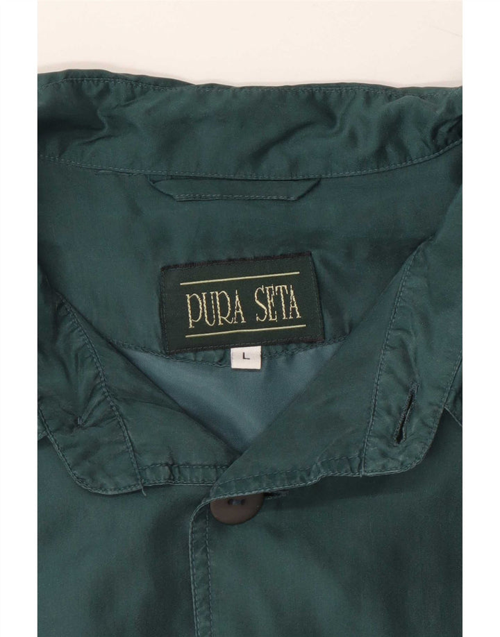 Vintage Bomberjakke til mænd UK 40 Large Green Silk