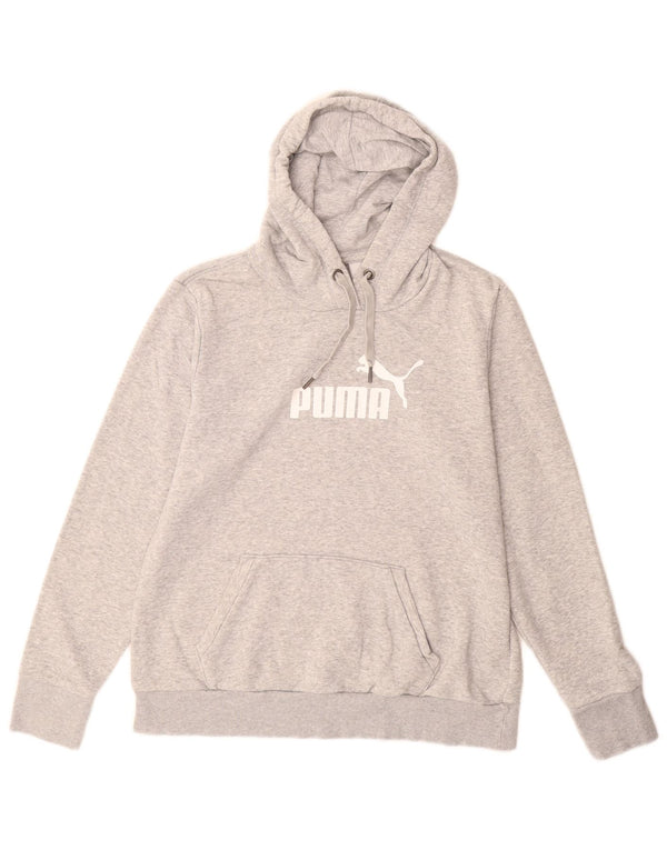 Puma Graphic Hoodie Jumper UK 16 Large Grey Bomuld