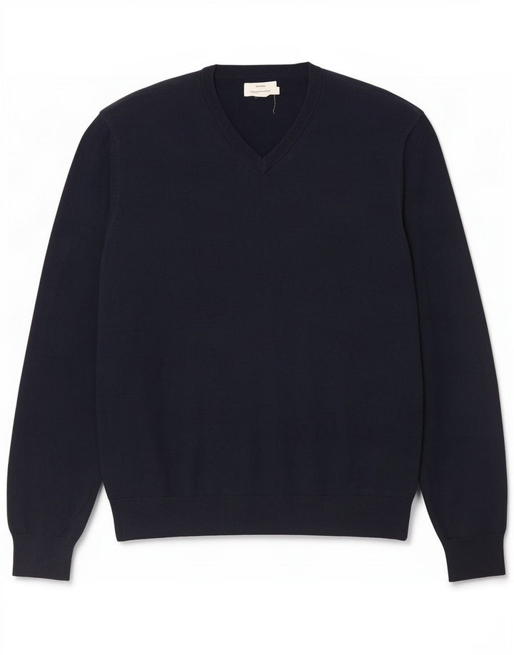 Marks & Spencer Herre V-hals sweater XL marineblå bomuld