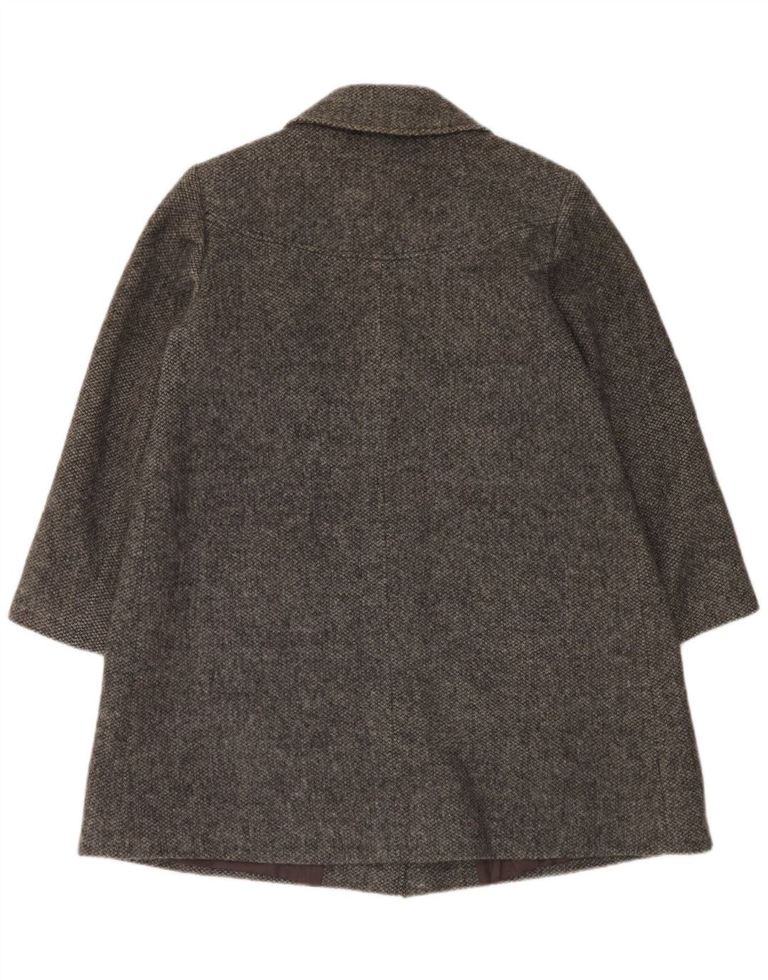 Vintage Dame Dobbeltradet Frakke UK 16 Large Grey Wool