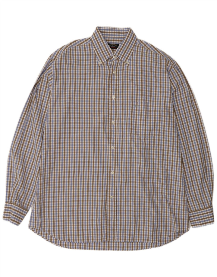 Paul & Shark Herre Yachting Shirt Stor blå ternet bomuld