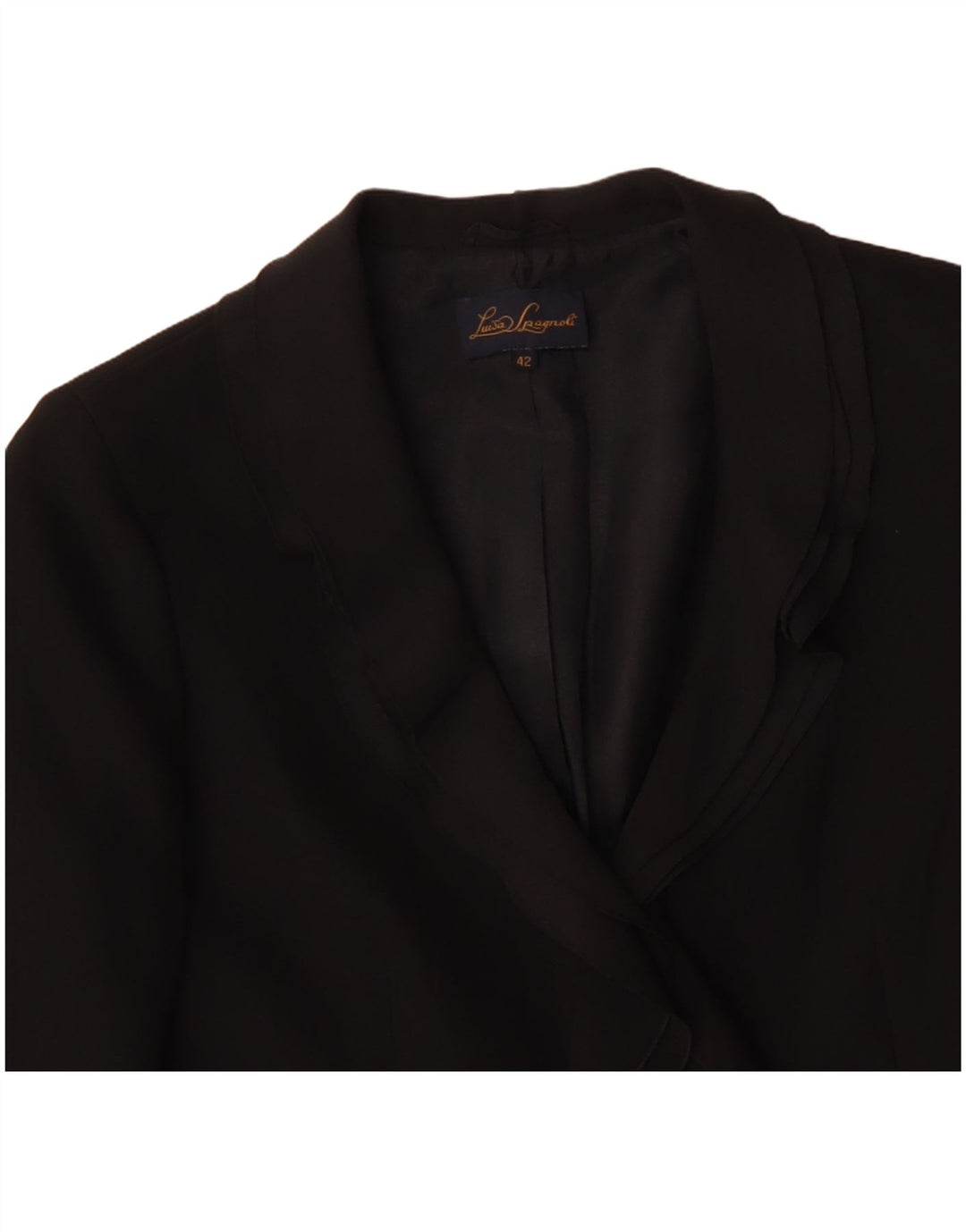 LUISA SPAGNOLI Dame 2-knaps blazerjakke IT 42 Medium Sort Polyester