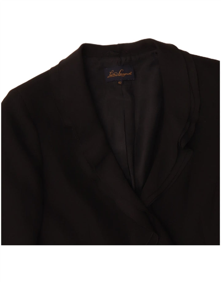 LUISA SPAGNOLI Dame 2-knaps blazerjakke IT 42 Medium Sort Polyester