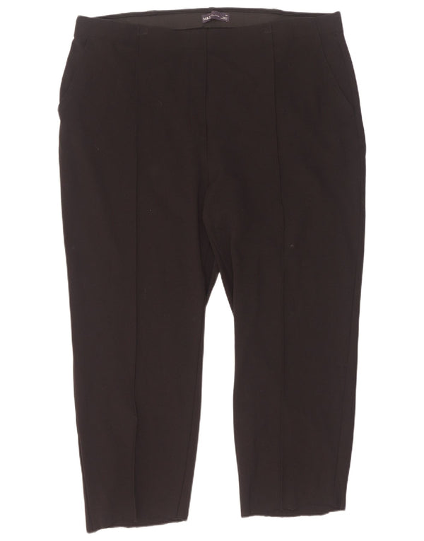 Marks & Spencer Kvinder Cropped Trousers UK 20 2XL W40 L24 Sort Viscose