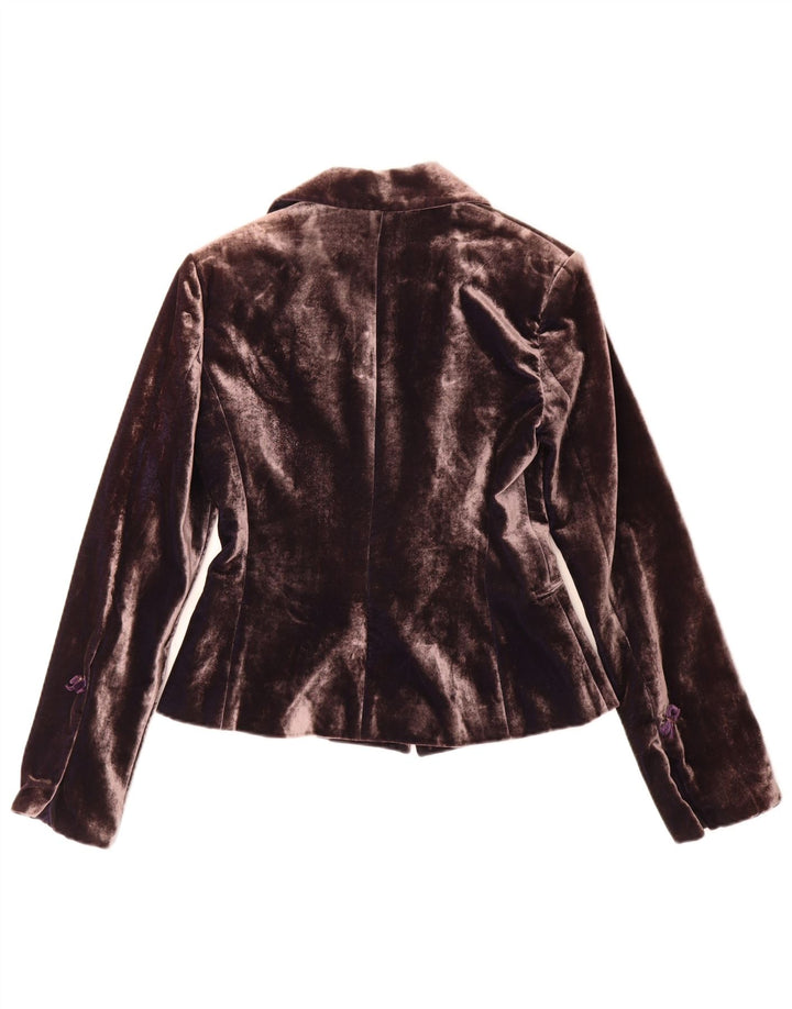 Sonia Fortuna Dame 1 Knap Velvet Blazer Jacket IT 42 Medium Lilla