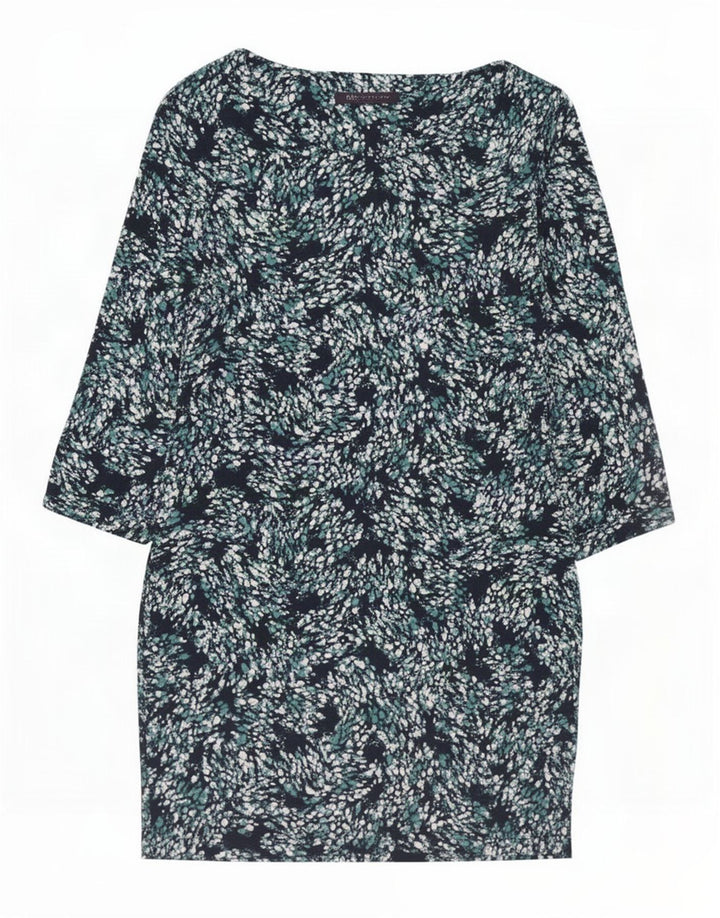 Marks & Spencer Dame Basic Dress UK 12 Medium Navy Blue Spotted