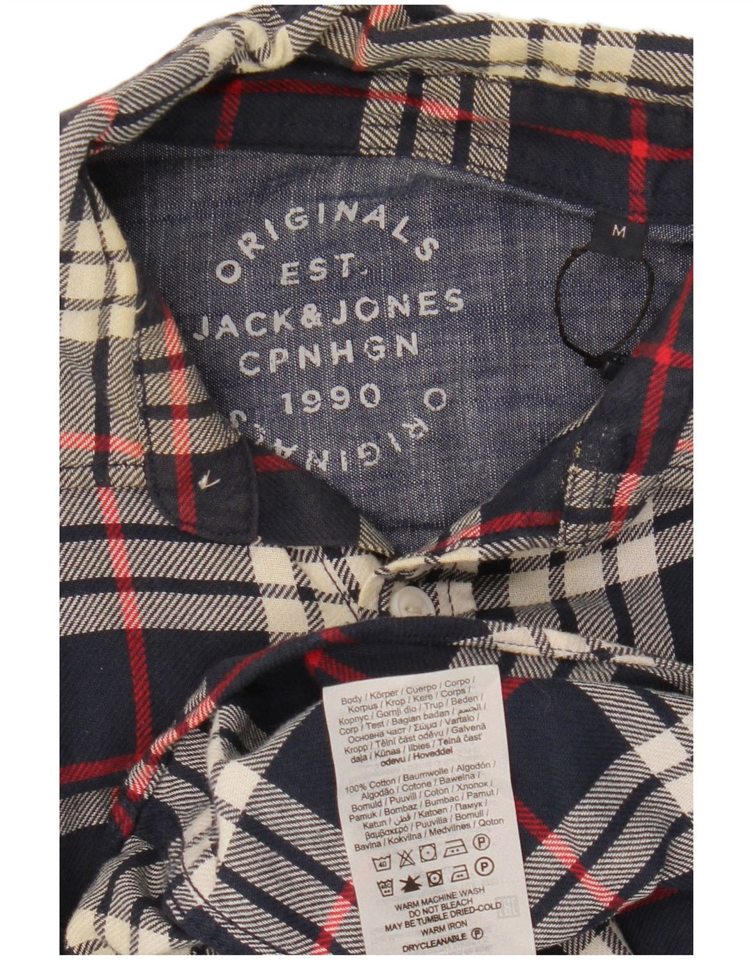 Jack & Jones Herre flannelskjorte Medium marineblå ternet bomuld