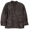Vintage dameoversize 3-knaps læderblazerjakke IT 44 Medium Sort