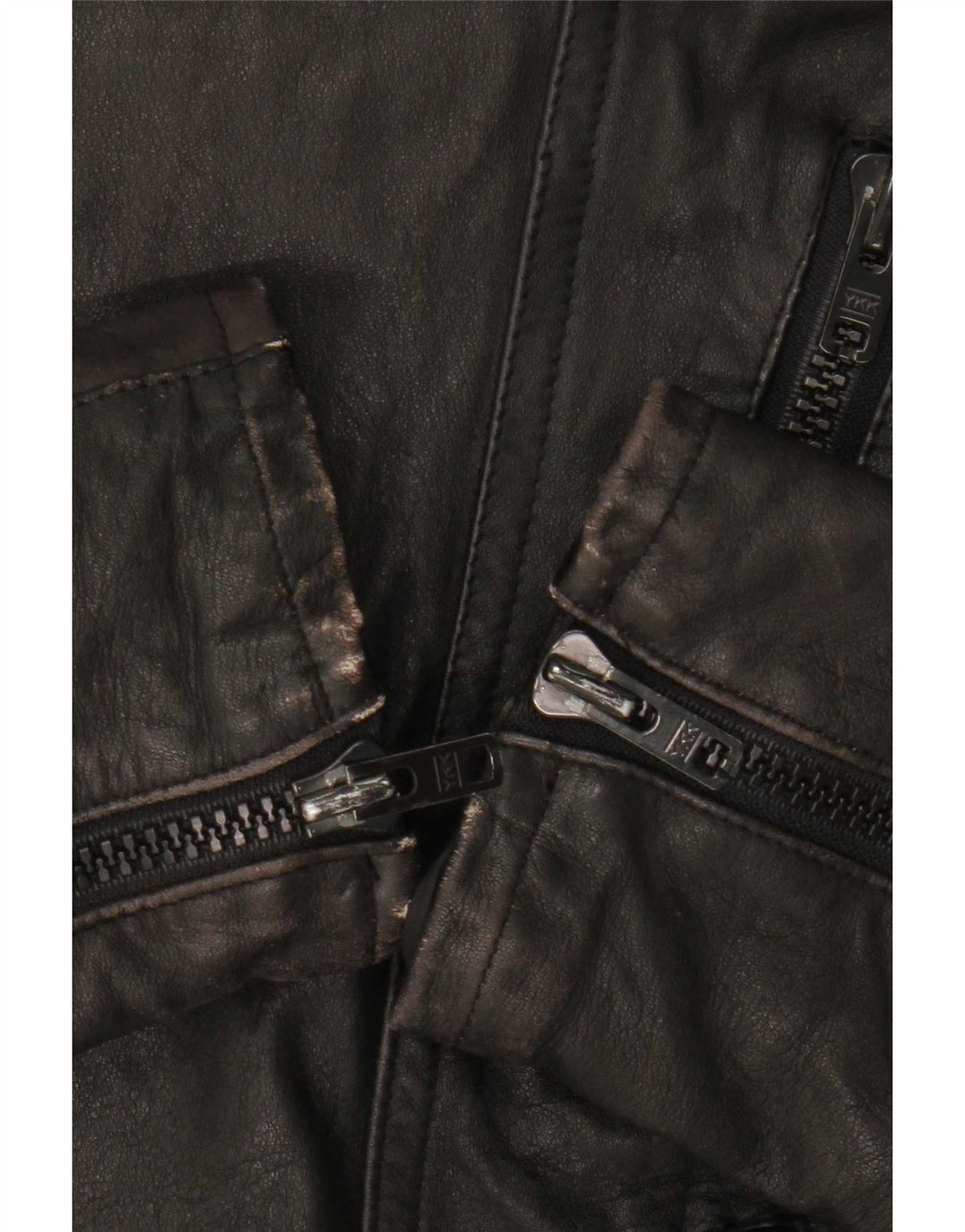 Vintage Herre Læder Biker Jacket IT 50 Large Sort