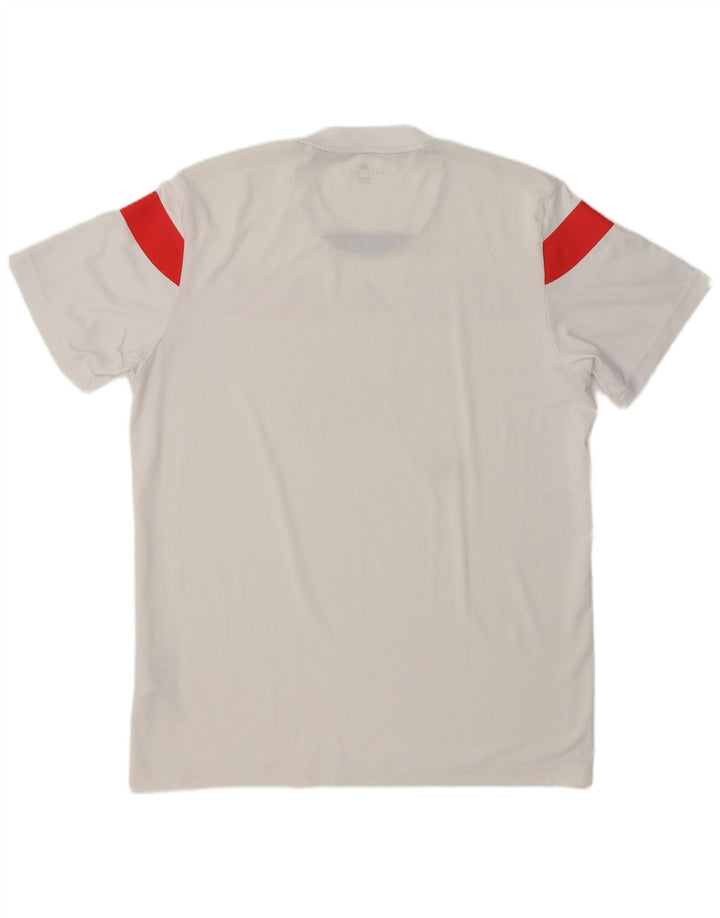 Adidas Herre Climacool Grafisk T-Shirt Top Stor Hvid Colourblock Polyester