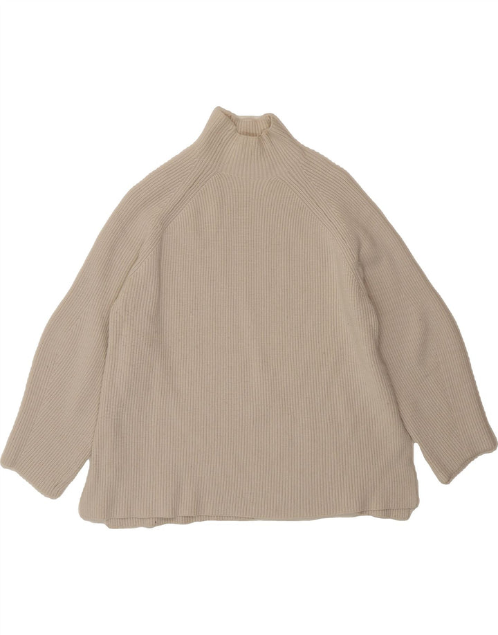 ZARA Womens Oversized Turtle Neck Jumper Sweater UK 10 Small Off White Vintage Zara and Second-Hand Zara from Messina Hembry 