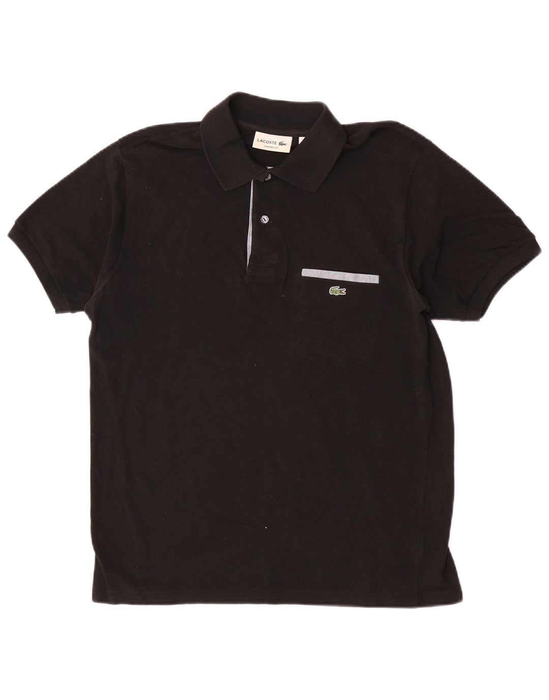 Lacoste Herre Poloskjorte i klassisk pasform Størrelse 4 Medium Sort Bomuld