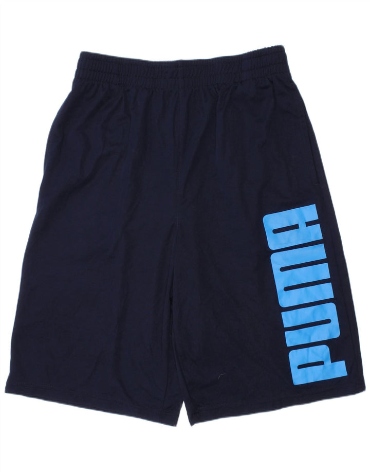 Puma drenge grafiske sportsshorts 13-14 år store marineblå polyester