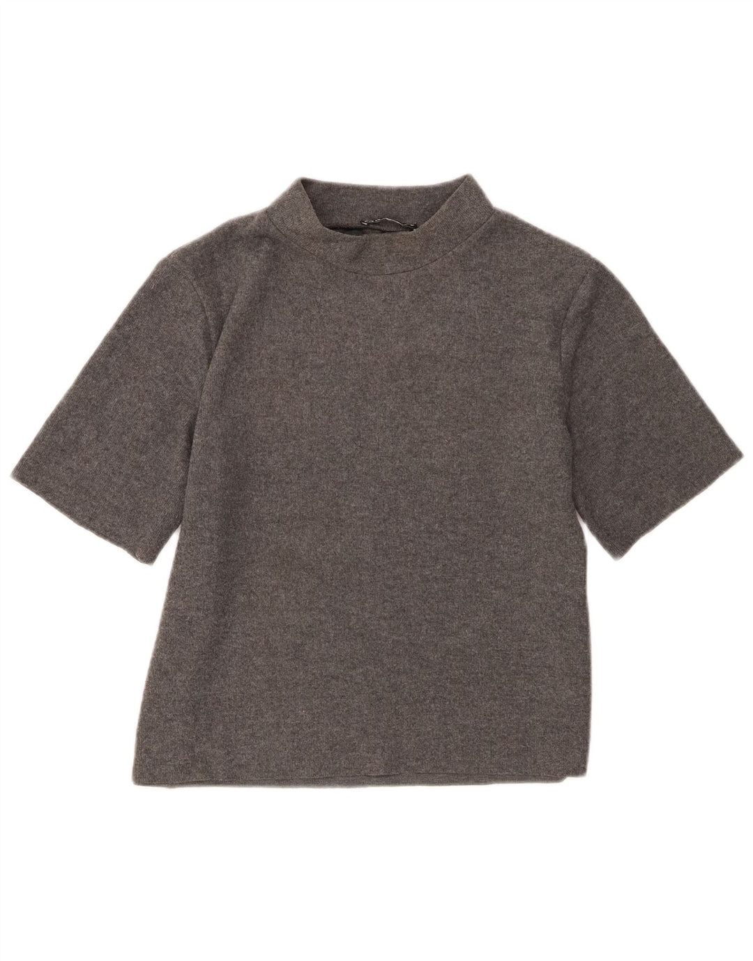 Zara Dame T-Shirt Top UK 14 Stor Grå Polyester